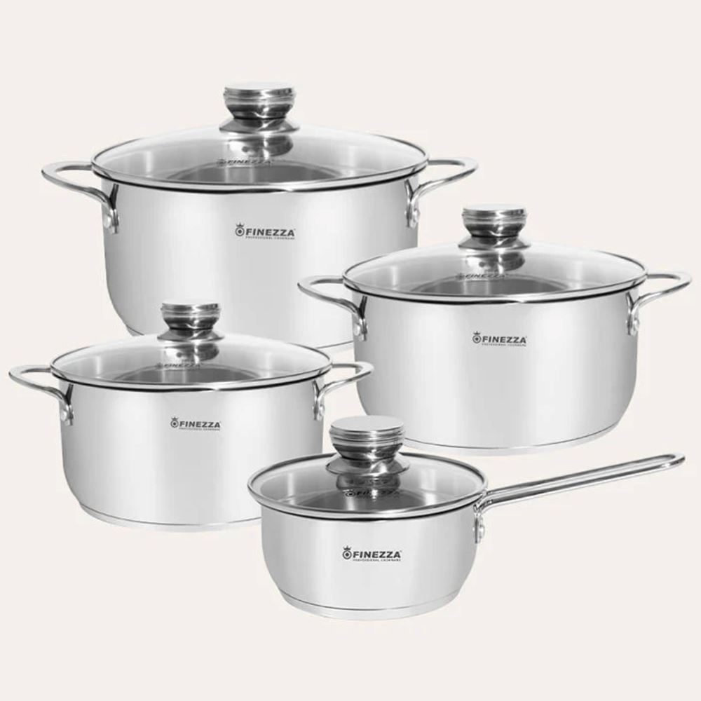 Juego de Ollas de Acero Inoxidable - 8 Piezas FZ-980AE